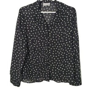 Vanity fair polla dot blouse  long sleeve sheer